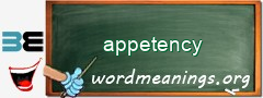 WordMeaning blackboard for appetency